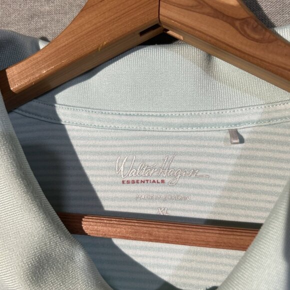 Walter Hagen Essentials Polo Shirt Mens XL Teal Striped Short Sleeve Golf - Picture 2 of 6
